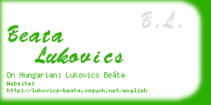 beata lukovics business card