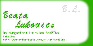 beata lukovics business card